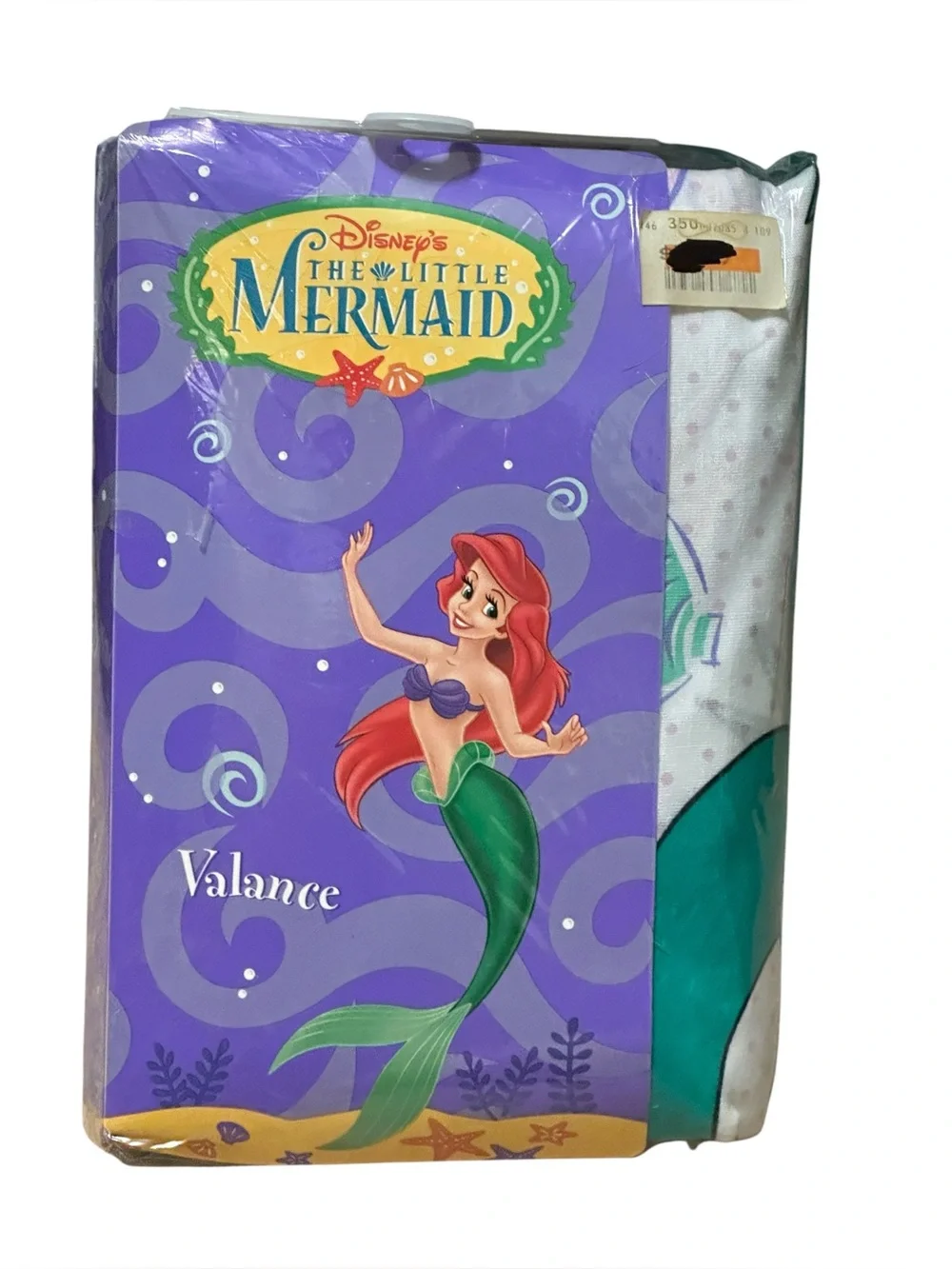Vintage Disney Little Mermaid Ariel Starfish Shell Polka Dot Valance NOS  86x14